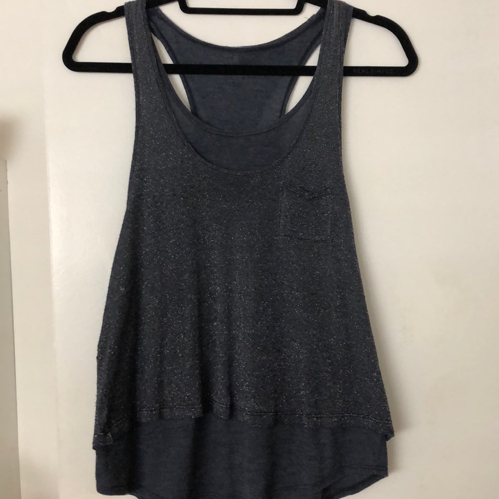 Splendid sparkly double layers tank top dark blue
